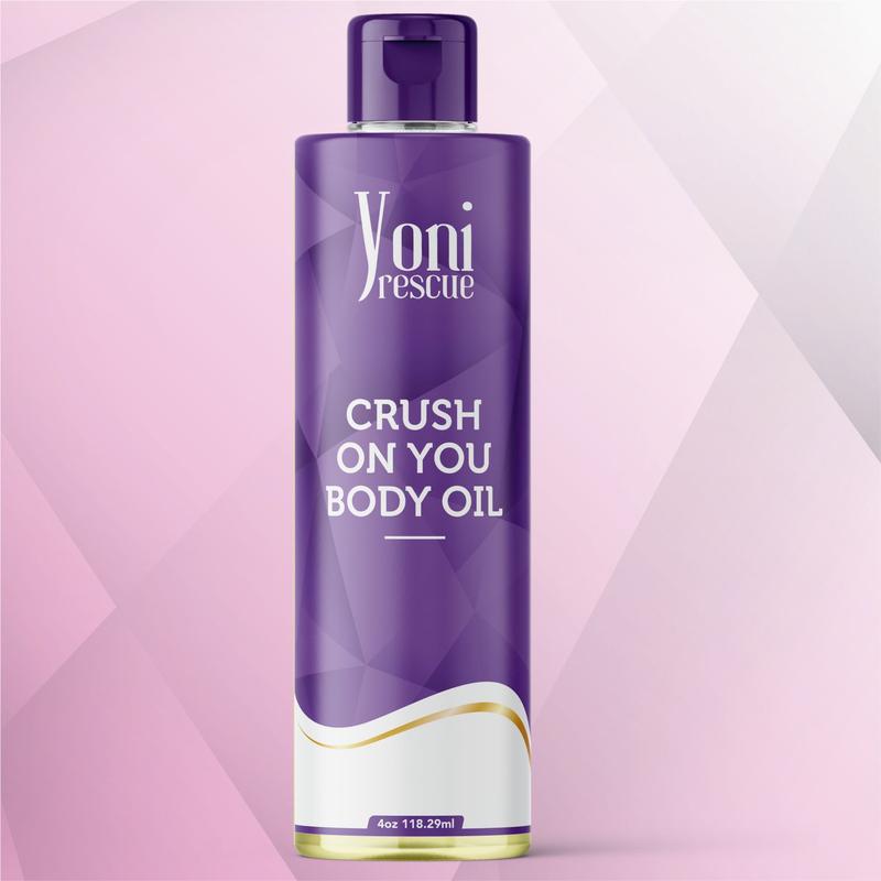 Crush On You Body Oil, 4oz,  with Apricot, Jojoba, Avocado Oils & Vitamin E Oil, Daily Moisturizer, Fast-Absorbing, Nourishes and Hydrates Skin , Skin Repair, Body Care, Ideal for All Skin Types, Jasmine & Honey Suckle Scented Fragrance by Yoni Rescue