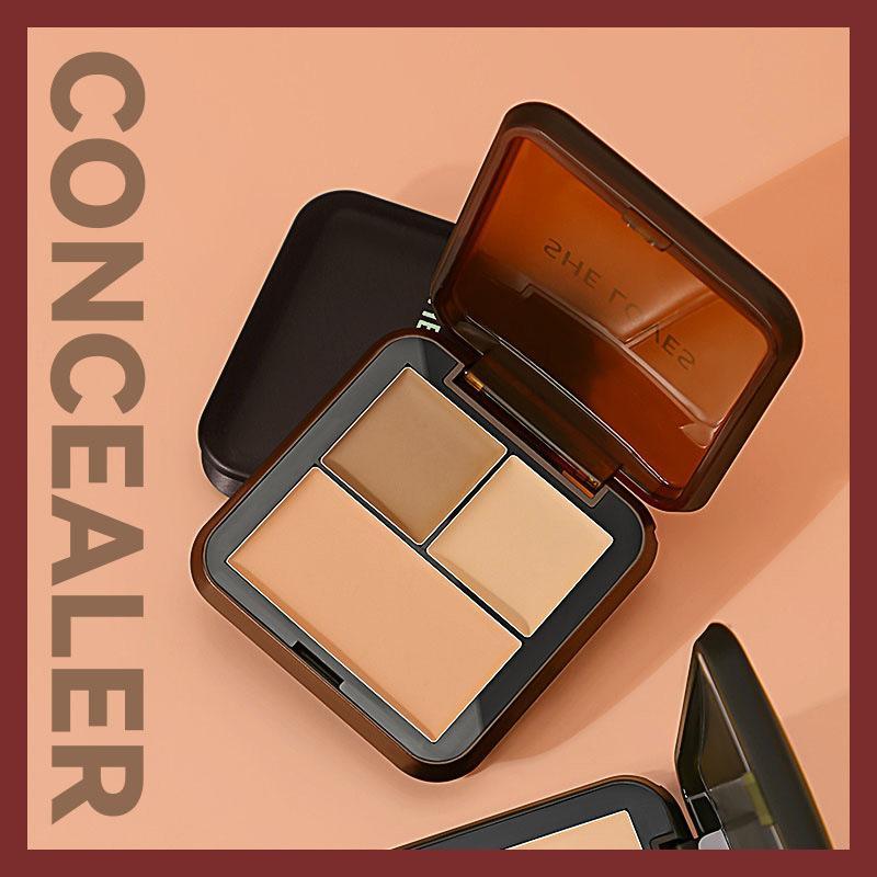 Tri-color Concealer Contour Palette, Facial Contouring & Detailing Palette, Long Lasting Concealer Powder, Cosmetics Palette