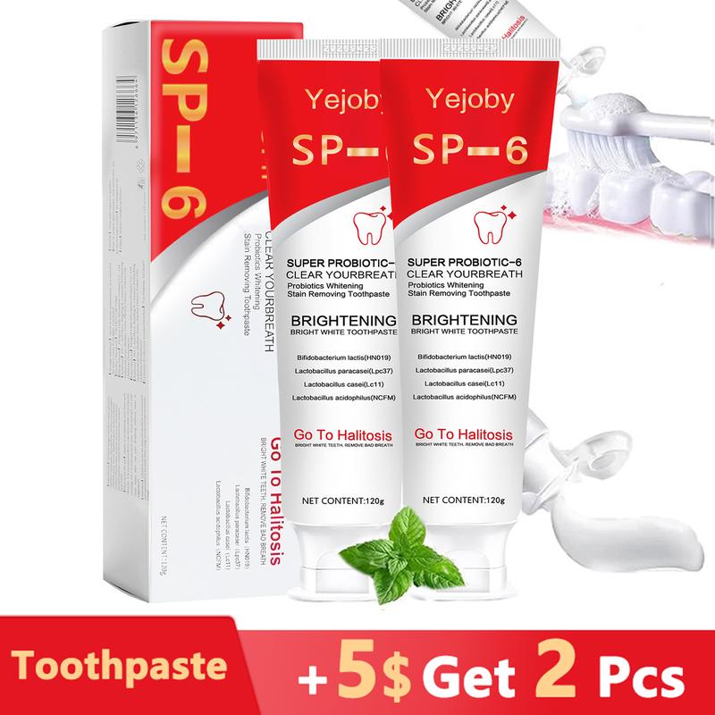 2024 Sp-6 Ultra Whitening Toothpaste,Probiotics Bright White Toothpaste,Sp 6 Toothpaste,Ultra Whitening Toothpaste Sp-6,Sp-6 Probiotics Whitening Toothpaste,Fresh Breath