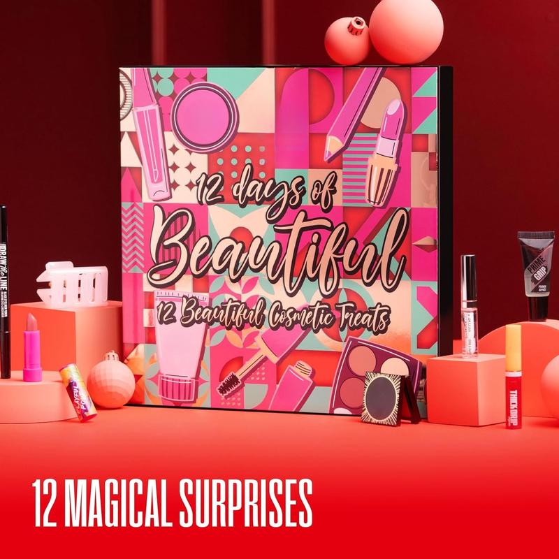 Advent Calendar 2024-12 Individually Boxed, Makeup & Cosmetic Surprises For Christmas - Cruelty Free, Holiday Gifting - Christmas Gifts for Her Him