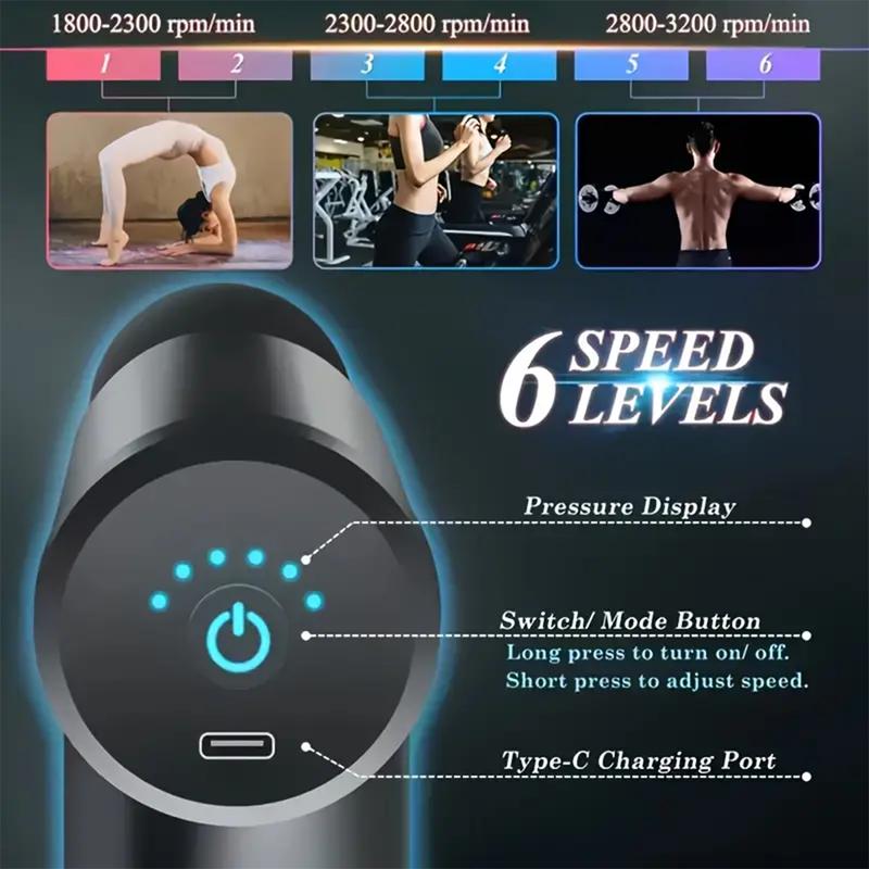 Multifunctional Electric Massager: Professional  Device for Anywhere Comfort  gun percussion massage