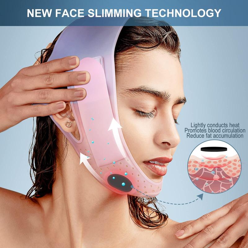 JUSRON Double Chin Reducer V Line Face Lifting Tape - Soft Silicone Chin Strap Face Shaper for Removing Double Chin, Suitable for Women and Men