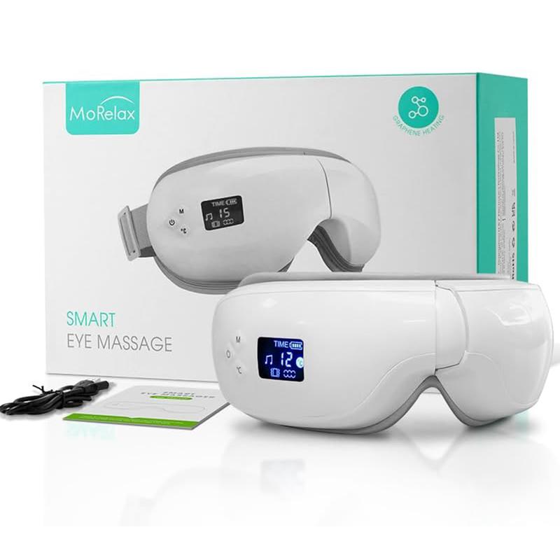 Morelax Eye Massager with Heat and Bluetooth Music, Heated Eye Massager Mask for Migraine, Christmas Gifts