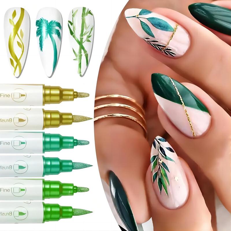 Nail Art Dual Tip Coloring Pen Set, 10pcs Nail Art Pens, DIY Nail Art Kit For Home Salon, Holiday Greeting Card DIY Pens