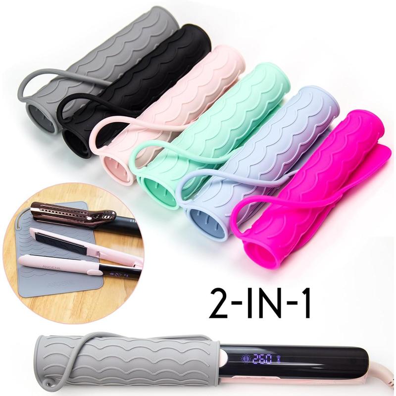 Silicone Heat Mat for Hair Tools - Flat Iron and Curling Iron Pad, Heat-Resistant Travel Case, 9