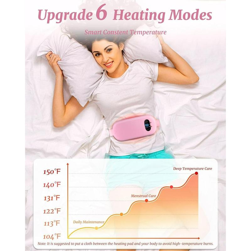 Portable Wireless Heating Massage Belt, 1 Set Electric Heating Massager with 6 Heating Modes, Body Massage Tool for Women, Ideal Gift Choice