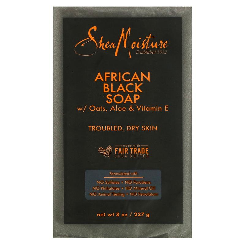 SheaMoisture African Black Bar Soap with Oats, Aloe & Vitamin E, 8 oz (227 g)