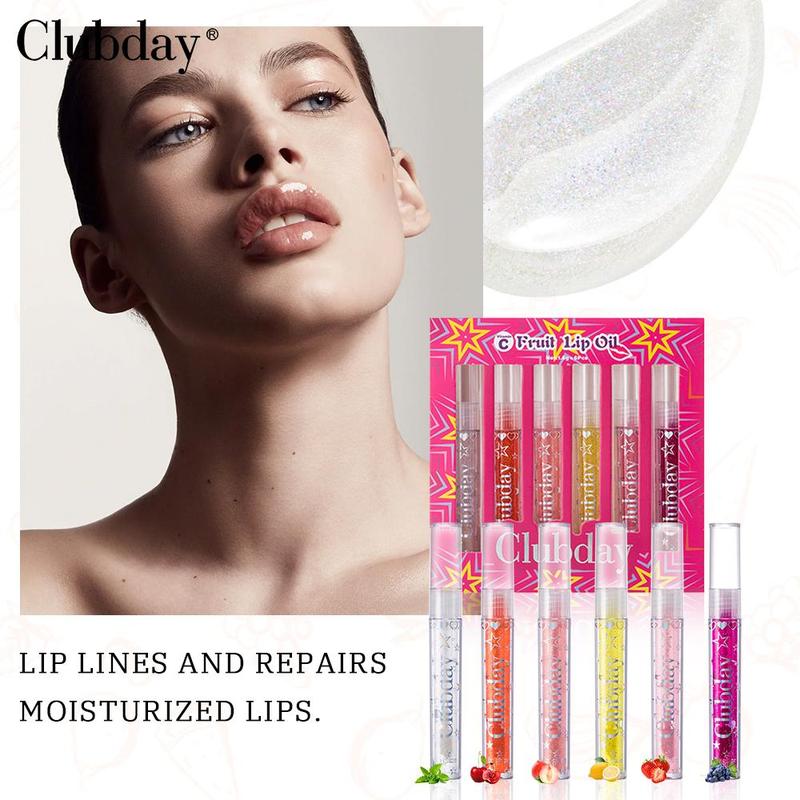 Glitter Lip Gloss Set, 6 Counts set Moisturizing Lip Gloss, Glossy Lip Glaze, Plumping Lip Oil for Girls & Women