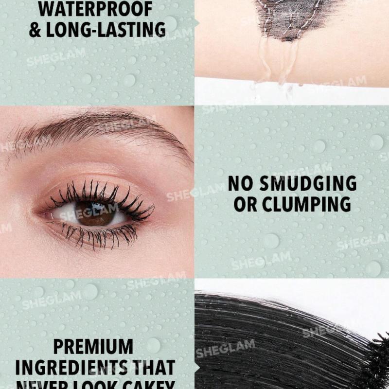 SHEGLAM All-In-One Volume & Length Mascara - Waterproof Dual-Ended Brush for Lengthening, Curling, and Thick Lash Lifting - Long Lasting Eye Makeup for Black Friday Party