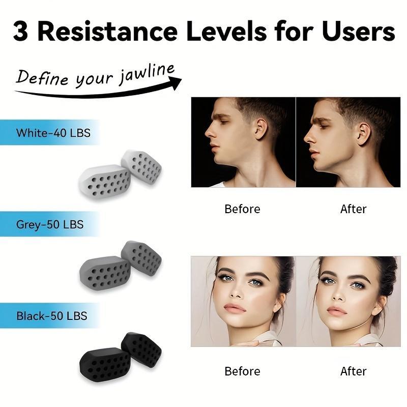 Jawline Muscle Trainer, 1 Pair Silicone Jawline Muscle Trainer, Facial Muscle Trainer for Men & Women, Mouth Breather Jaw Line