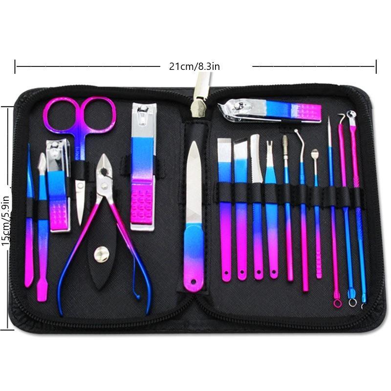 Nail Clipper Set, 18pcs set Nail Clipper Kit, Professional Manicure & Pedicure Tools for Home & Salon Use