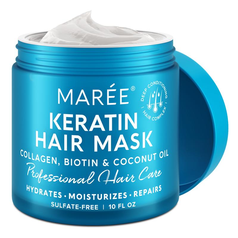 MAREE Keratin Hair Mask - Keratin Hair Treatment & Conditioner for Dry & Damaged Hair - Bond Repair & Restore Hydrating Mask - 10 oz