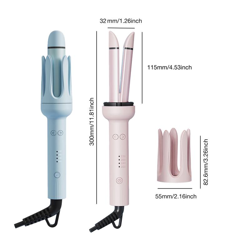 2-in-1 curling iron hair straightening comb, combing curling and straightening functions in one,  Clear Traditional