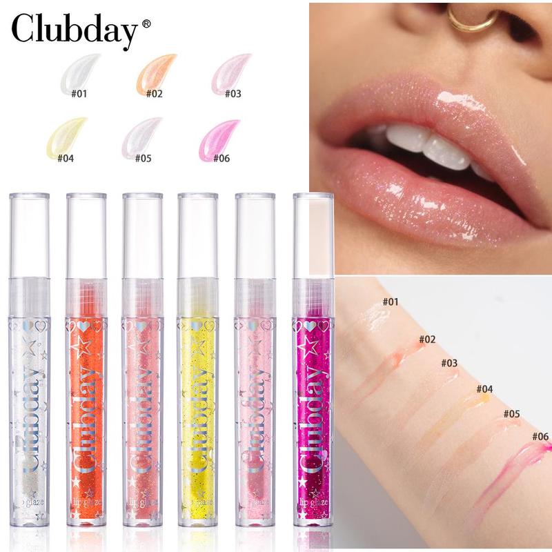 Glitter Lip Gloss Set, 6 Counts set Moisturizing Lip Gloss, Glossy Lip Glaze, Plumping Lip Oil for Girls & Women