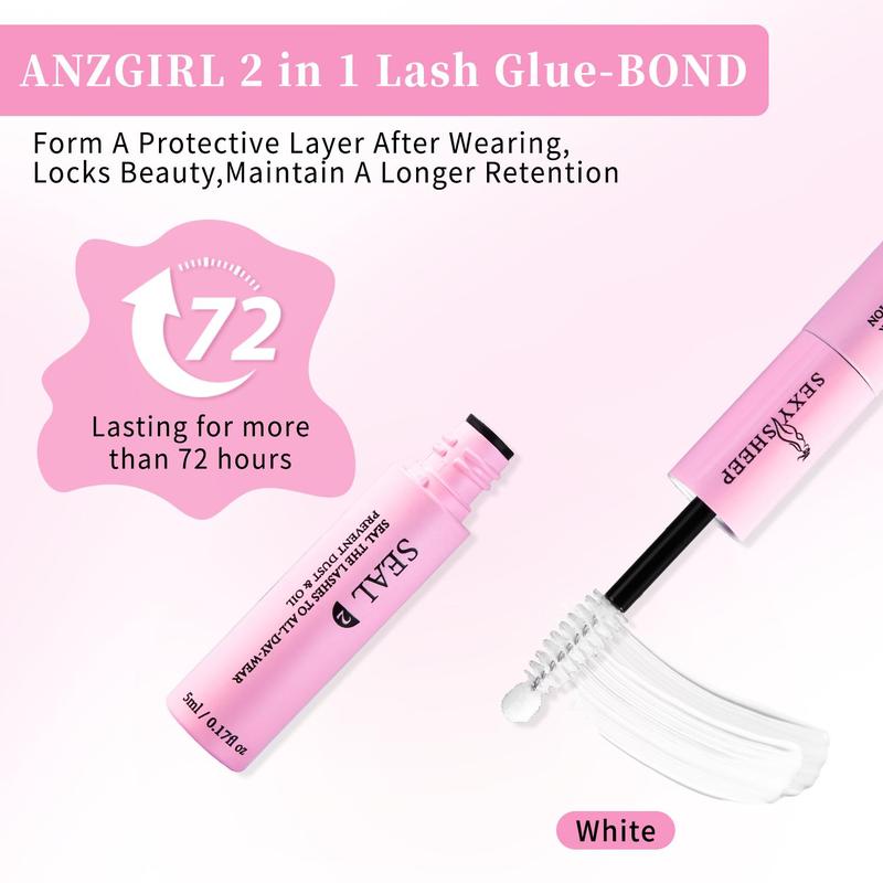 Eyelash Bond & Seal & Glue Remover & Tweezers Kit, 3 Counts set Waterproof Long Lasting Eyelash Extension Kit, Makeup Products, Eye Makeup Tool for Women