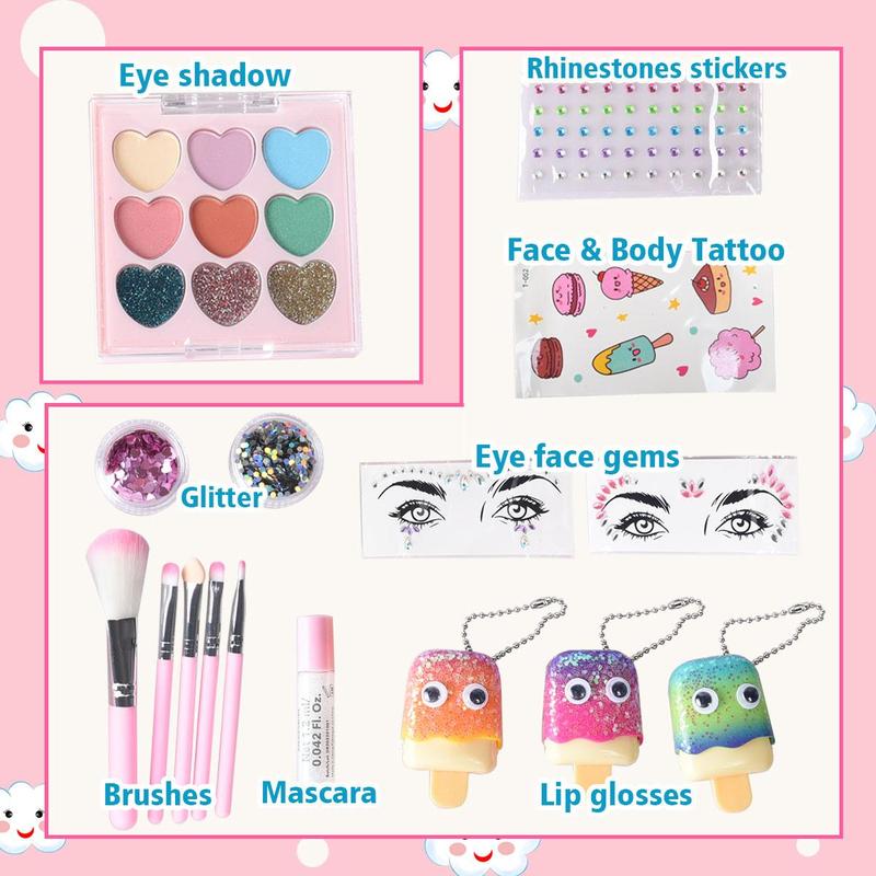 Luggage Box Design Makeup Set, 1 Box 9 Color Eyeshadow Palette with Lash Primer & Brushes & Eyeshadow Sticker & Glitter, Cosmetic Set for Women & Girls