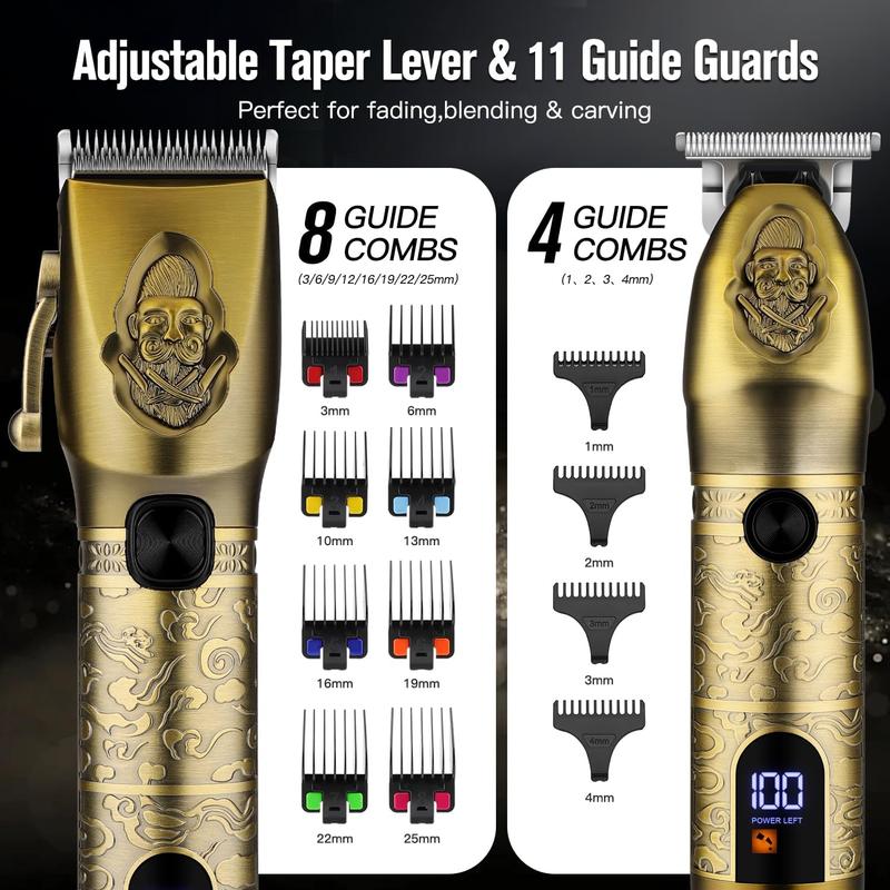 2024 Suttik Professional Hair Clippers for men ，hair clipper set gifts for father & Electric Shavers Razor & Beard Trimmer Hair Trimmer for Men Haircut,3 in 1 Cordless Men's Hair Cutting Kit Barber Clippers and Trimmers Set LCD Display