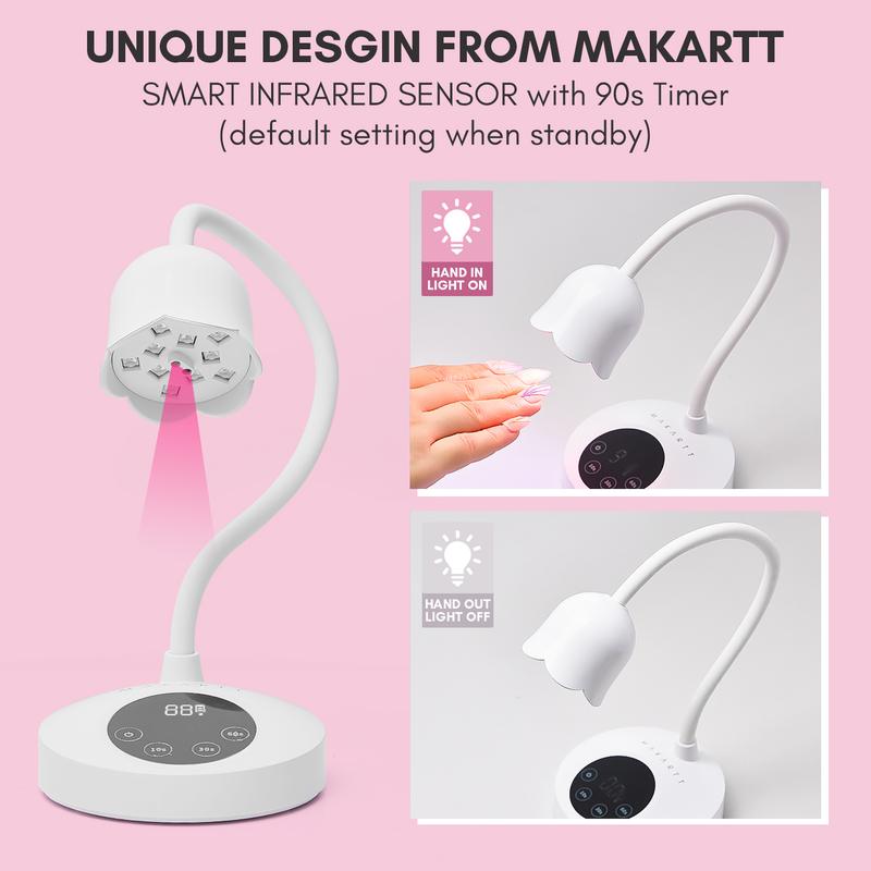 [BEST PRICE EVER] Makartt Luxury UV Nail Lamp Luminoza 10W Rechargeable LED Light with Sensor for Acrylic Nail Extension and polish Cure, Portable Polish Curing Dryer Lamp with 4 Timers,  Home DIY Use Nail Art Nail Care Cutics professional uv Gel Manicure