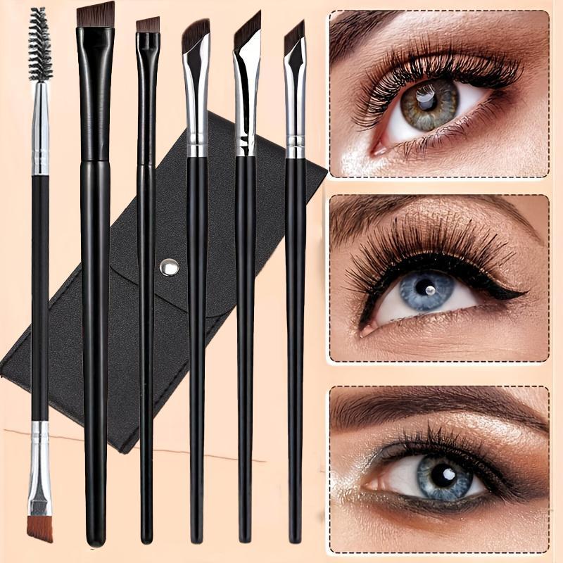 Professional Eyeliner & Eyebrow Brush Set, 6 Counts set Multifunctional Makeup Brush with Soft Bristles, Makeup Tool for Women