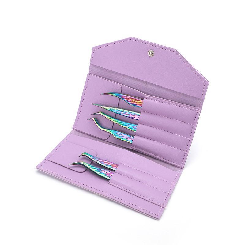 Multi-use False Eyelash Tweezers (6pcs set), Eyelashes Extensions Aids, Professional Eye Makeup Tools for Women & Girls