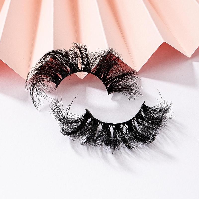 25mm D Curl False Eyelashes, 7 Pairs set Natural Curling Faux Cluster Eyelashes for Lashes Extensions, Thick False Eyelashes for Women and Girls Eye Makeup Enhancement