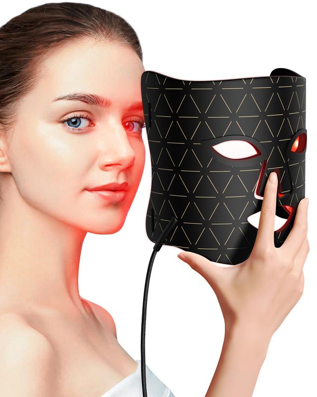 FOLOKE Light Therapy Mask, Red Light Face Mask Light Therapy, Portable and Rechargeable for Facial Led Mask Skincare at Home and Travel