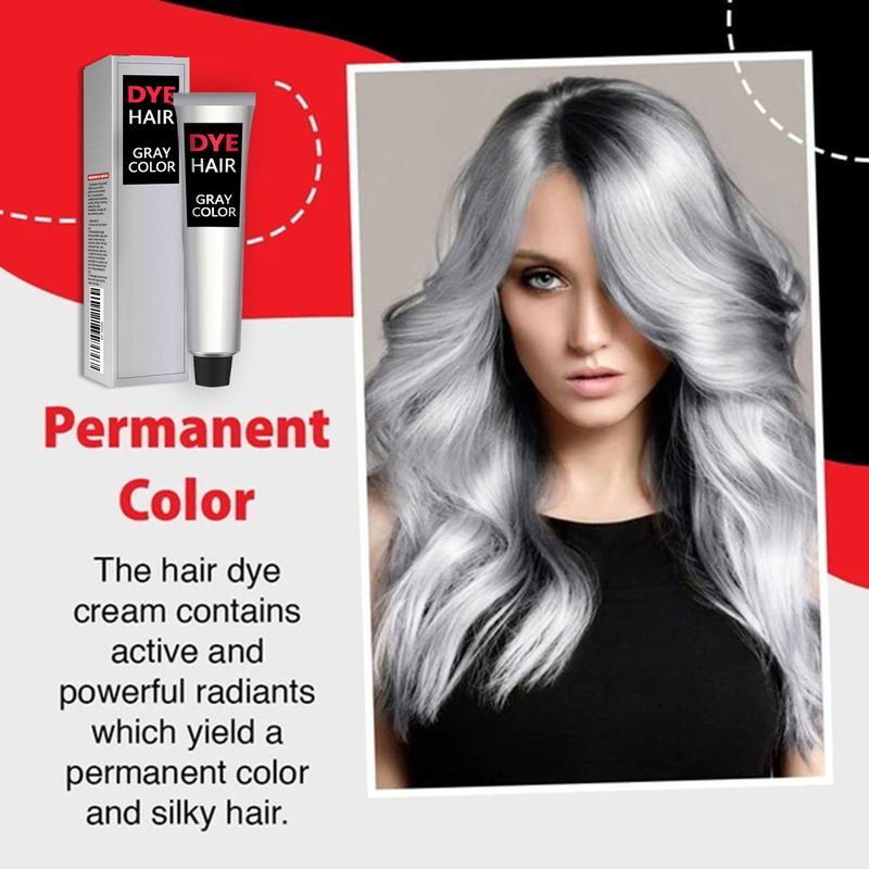 EELHOE Natural Herbal Silver Gray Hair Dye Cream, Instant Silver Gray Color, DIY Hairstyle & Hair Coloring, Long-lasting Haircare Gentle Nourishing