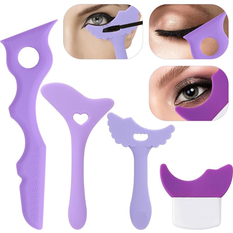 Silicone Multi-functional Eye Makeup Aid Tool, 4pcs set Eyelash & Eyebrow Shaping Tool, Professional Makeup Tools for Women