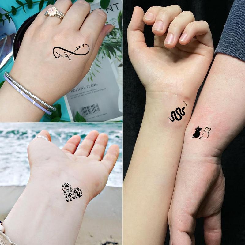 Butterfly & Snake Pattern Makeup Temporary Tattoo Sticker for Music Festival Makeup Decor, 15pcs Waterproof Cosmetic Fake Tattoo Sticker for Women & Girls, Christmas Gift