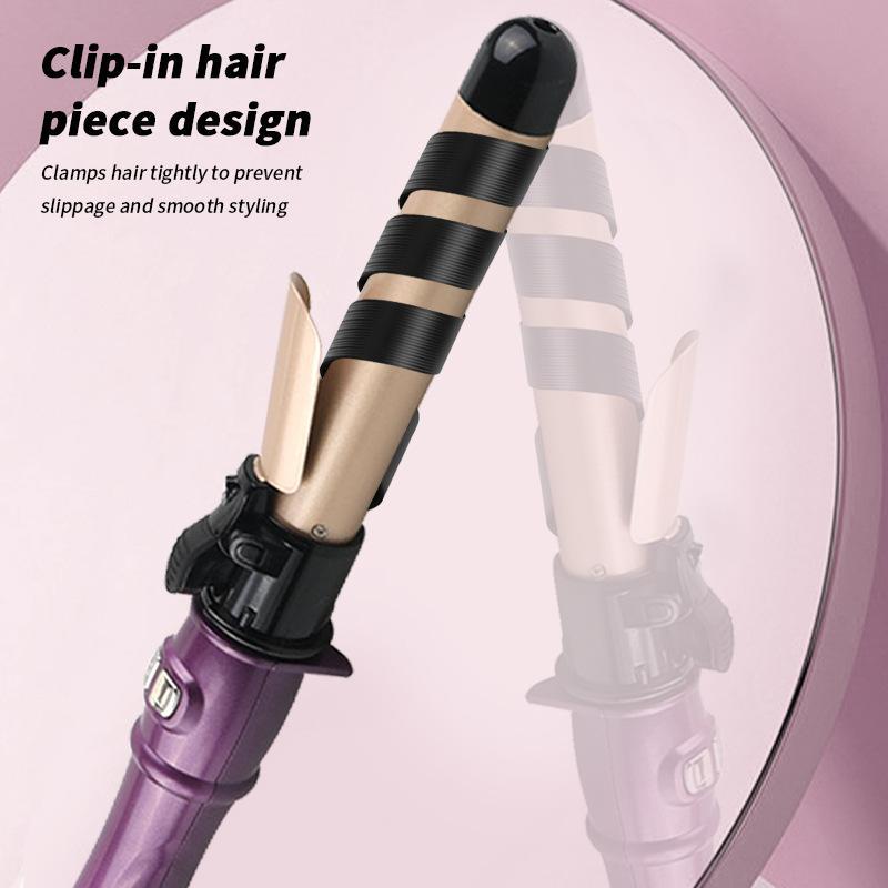 Rotating Curling Iron, 1.1 Inch Multifunctional Hair Curler for Beach Waves, Professional Automatic Hair Styling Tool for All Hair Types, Multi-setting Temperature Waves Curler