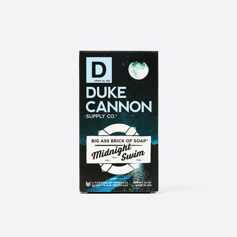 Duke Cannon Supply Co. Big Brick of Soap Midnight Swim - Refreshing Aquatic Scent with Green Top Notes, 10 oz Men's Soap Bar