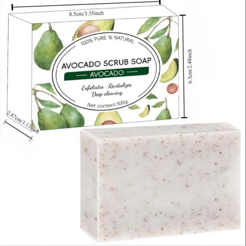 Avocado Scrub Soap, 1 Count Moisturizing Facial & Body Cleanser, Exfoliating Soap for Face & Body