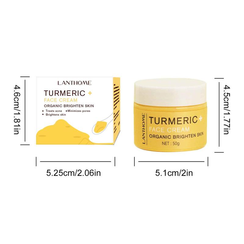 Nourishing Facial Skin Care Kit, 1 Count 50g Turmeric Face Cream & 1 Count 30ml Turmeric Butter, Hydrating Facial Skin Care Moisturizer for Soothing Skin