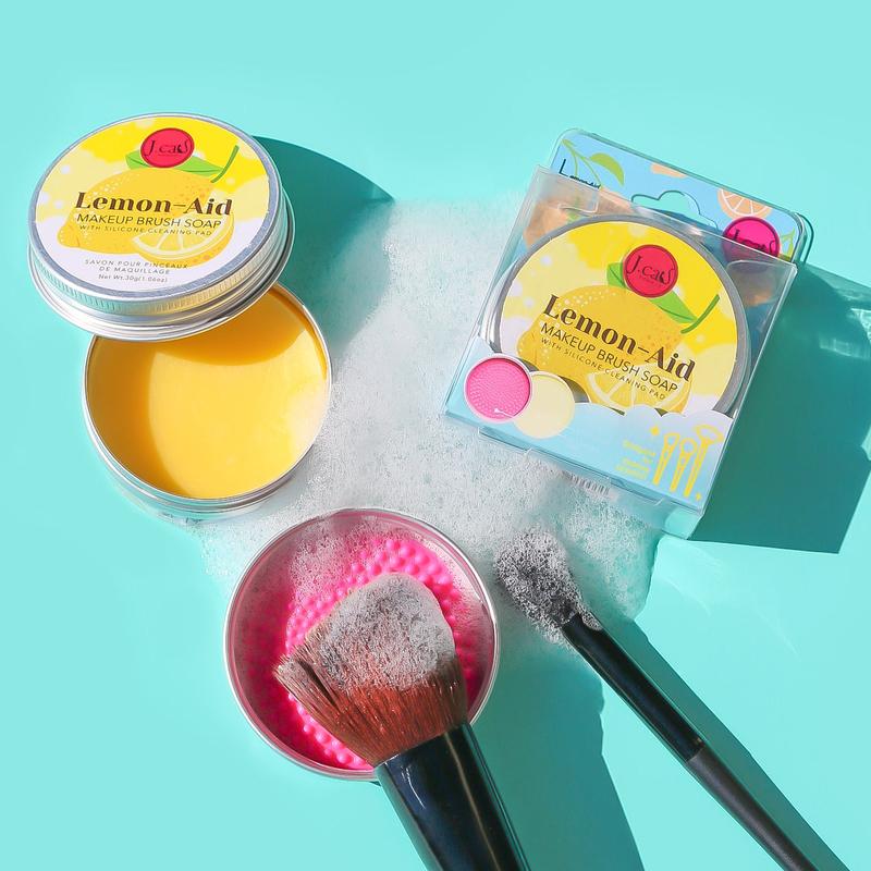 Lemon-Aid Makeup Brush Soap with Silicone Cleaning Pad