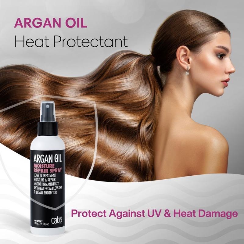 Moroccan Argan Oil Hair Spray - Thermal Protector, Heat Defense Leave-in Treatment for Dry and Damaged Hair 5.9 fl oz Anti-frizz Spray, Paraben Free