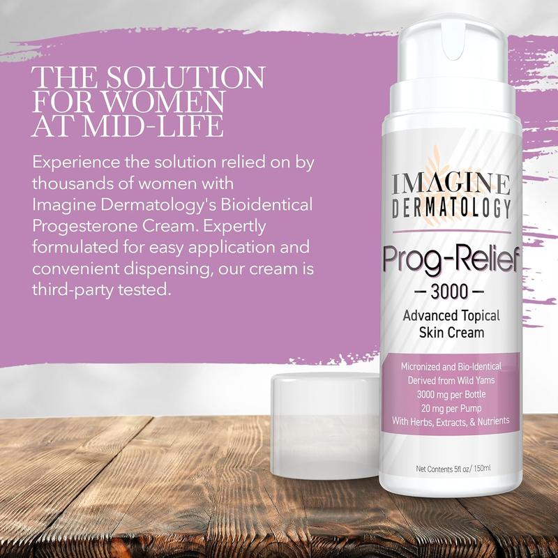 Bio-Identical Progesterone Cream, 50% More - 3000mg, Micronized USP from Wild Yam Prog-Relief Cream, 150 Pump Applications, Paraben-Free, Soy Free, the Female Mid-Life Solution