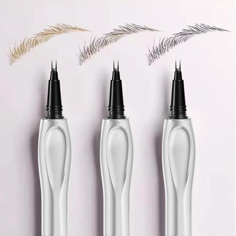 Eyebrow PenCoffee Brown, Gray Brown, Soft Black, Eyebrow Pen & Lower Eyelash Pen with Two Micro-Fork Tipped Waterproof Long Lasting Smudge Proof Magical Upgraded Liquid Brow Pencil Natural Hair-Like Eyebrow Makeup Cosmetic