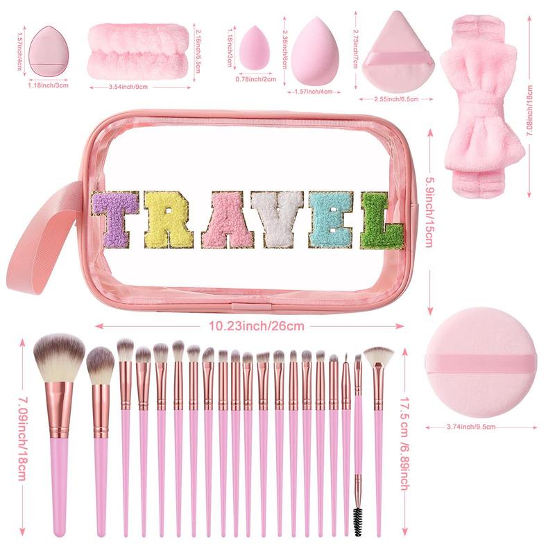 Makeup Tool Set, 39pcs set Makeup Brush & Sponge & Powder Puff & Hair Band & Wristband & Makeup Bag, Professional Makeup Tools for Women