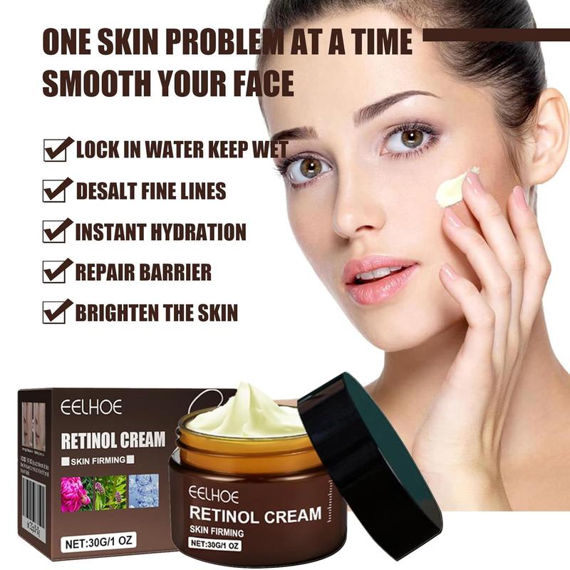 EELHOE Retinol Cream Anti-Aging Wrinkles Brightening Skin Moisturizing Facial Skin Skin Care Cream Firming and Lifting, Essence, with Hyaluronic Acid Vitamin E Hexapeptide, Anti Aging, Revitalizing, Anti-Wrinkle Facial Moisturizer Skin Repair Hydrate