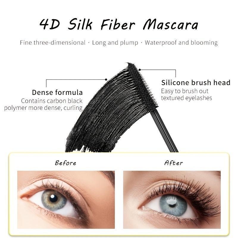 Silky Fiber Long-lasting Waterproof Mascara, 1 2 Counts Rhinestone Decorating Shell Sweat Proof Mascaras, Natural Curl Eyelashes Makeup Tool for Women, Cosmetic Beauty Supplies, Eye Cosmetic, Summer Gift