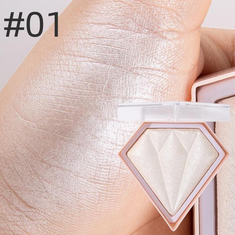 Diamond Shaped Glowing Powder, Glitter Highlighter Palette, Shimmering Highlighter Pearly Makeup Powder, Facial Brightening Nose Contouring Powder