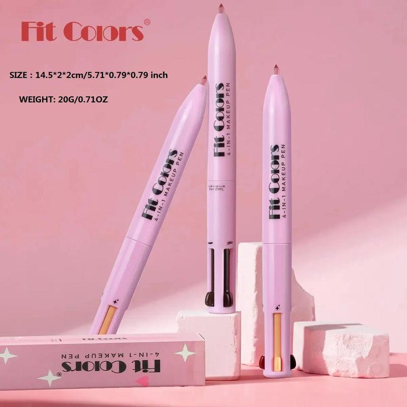 4 in 1 Multi-function Makeup Pen, Compact Travel Eyeliner, Lip Liner, Eyebrow Pencil, Highlighter Eyeshadow Pen, Portable Multi-function Makeup Set, Summer Gift, Fall Gift, Cat Makeup