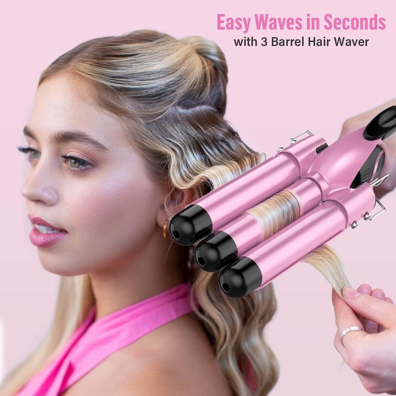 5 in 1 Hair Curler Set, Hair Curler & Gloves & Hair Clips, Fast Heating Curling Wand, Professional Hair Curling Iron Tool for Women