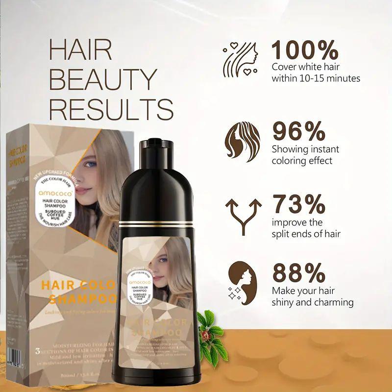 Hair dye Shampoo, Quick hair dye,hair care, Fruity aroma, Various colors available, 3-In-1 Plant extracts Natural Shampoo, Long Lasting, Ammonia-Free, Haircare, Mild (500 mL)