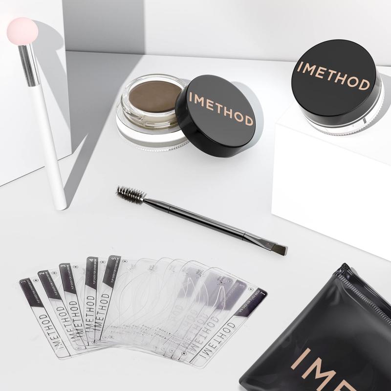 iMethod Eyebrow Stamp and Stencil Kit - Eye Brow Stamping Kit, Brow Stencil, Brow Trio Eyebrow Kit, Cosmetic