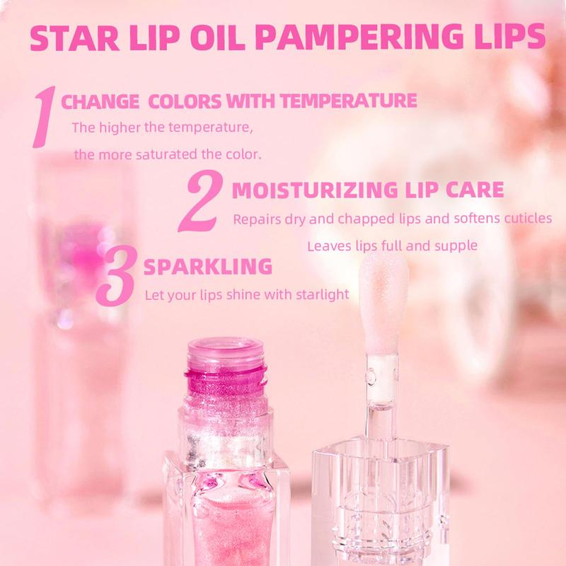 2024 New Boss Up Color Changing Lip Oil PH，Warm Change Glitter Lip Gloss，Upgraded Magic Big Brush Color Changing Lip Oil，Long Lasting Nourishing Lip Glow Oil Non-sticky Primer Lip Tint Crystal Glossy