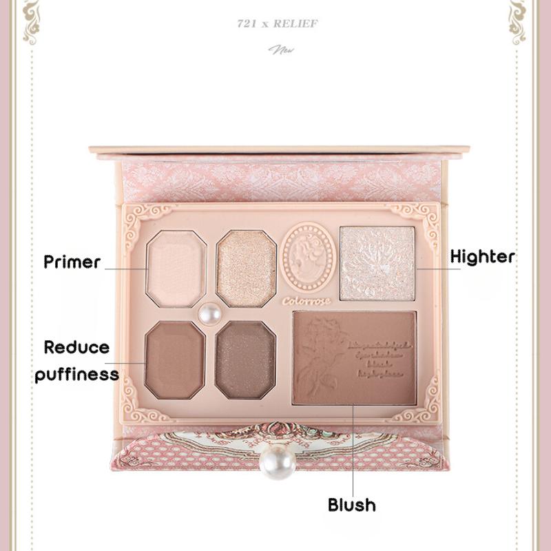 Colorrose Pearl Relief Comprehensive Palette Eyeshadow Makeup - Choose from 2 Color Schemes - Daily Milk Tea or Gentle Mocha - Cosmetic eyeshadow makeup