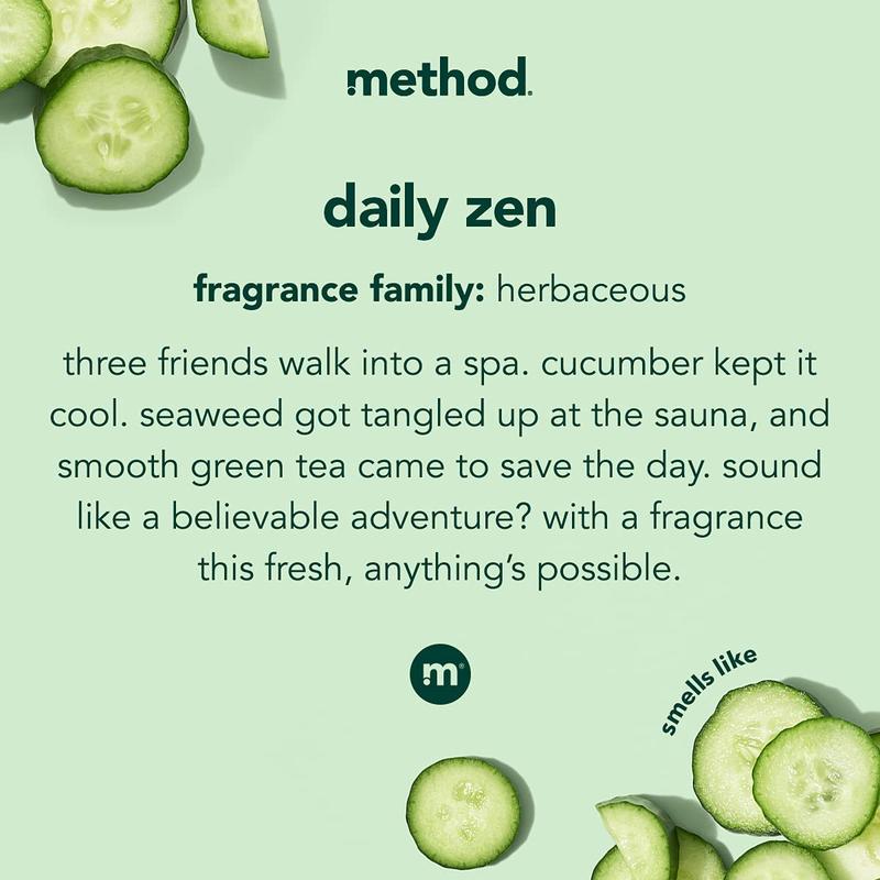 Daily Zen Body Wash, Paraben & Phthalate Free, Cucumber & Seaweed, 18 oz, Biodegradable Formula