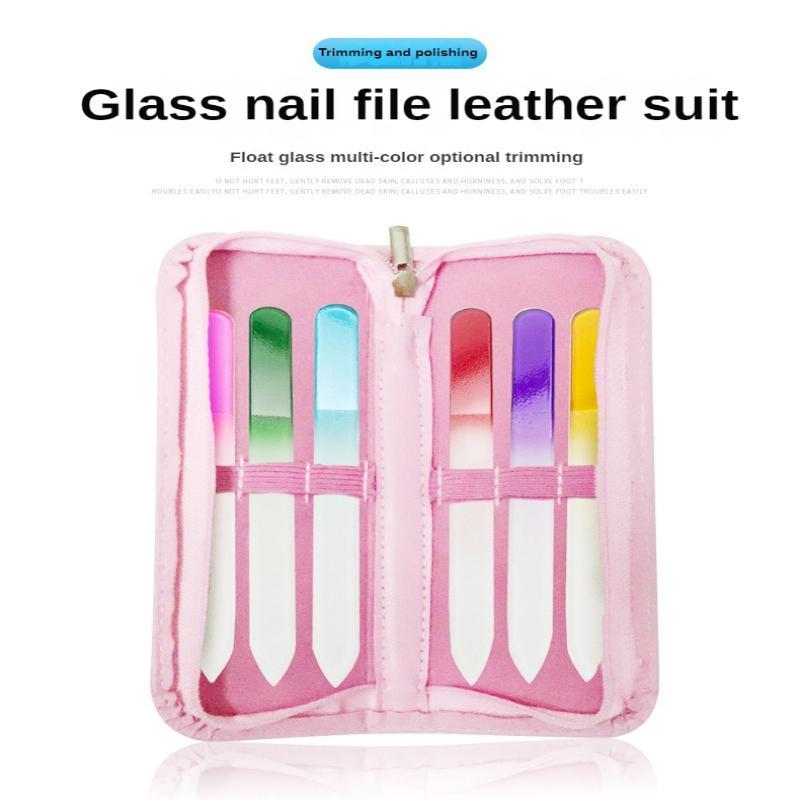 Double-sided Nail File Set, Glass Nail Files, 6 Counts set Nail Polishing Tool, Nail Polishing Tool for Women & Girls