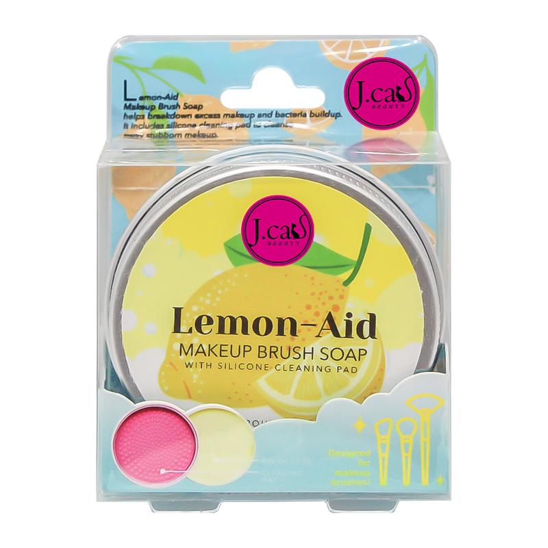 Lemon-Aid Makeup Brush Soap with Silicone Cleaning Pad